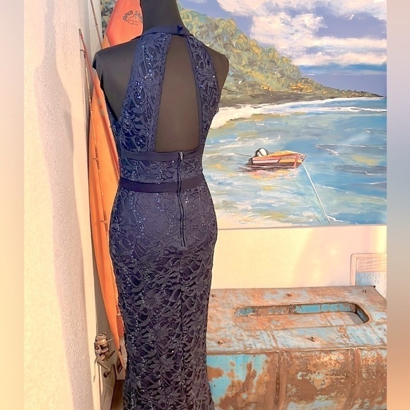 💙VTG Bee Darlin, Gorgeous, Lined, Form Flattering , Rich Navy, Size 6 - Picture 5 of 16